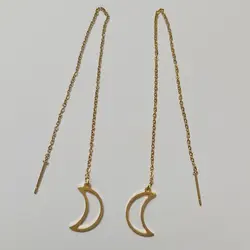 گوشواره زنانه مدل بخیه طرح ماه کد moo111