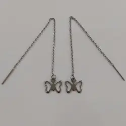 گوشواره زنانه استیل مدل بخیه طرح پروانه کد butf112