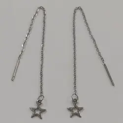 گوشواره زنانه استینلس استیل مدل بخیه طرح ستاره کد sta111