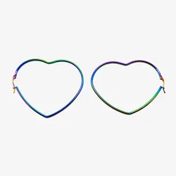 گوشواره زنانه مدل هولوگرامی قلبی 569