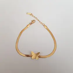 دستبند زنانه استینلس استیل مدل پروانه