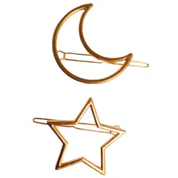 گیره مو زنانه مدل ماه و ستاره بسته 2 عددی*955