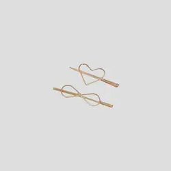 گیره مو زنانه مدل قلب و بی نهایت بسته 2 عددی