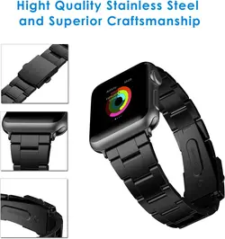 بند ساعت JETech برای Apple Watch 38mm و 40mm، فولاد ضد زنگ، مشکی