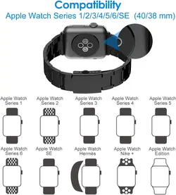 بند ساعت JETech برای Apple Watch 38mm و 40mm، فولاد ضد زنگ، مشکی