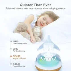دستگاه بخور/خوشبو کننده و رطوبت ساز (آروماتراپی هوشمند) Vivlot, Aroma Diffuser |  با تایمر و 7 نور RGB، مدل | 500 میلی متر VL-PCN009