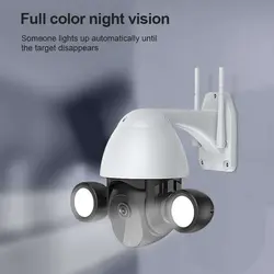 دوربین مداربسته  - tuya | Smart Floodlight وای فای الکسا Google Home، ضد آب، با نورافکن حیاط، پانل نظارتی خانگی 1080P HD، ردیابی خودکار