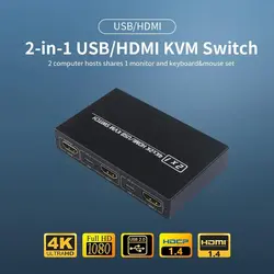 سوئیچ KVM مدل 2 پورت HDMI و USB برند Aimos |  KVM 2Port HDMI
