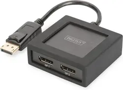 مبدل Digitus DisplayPort، اسپلیتر، DP به 2X DP، 4K Ultra HD، 4096 x 2160 پیکسل، مشکی