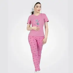 ست تی شرت و شلوار زنانه مدل راحتی و خانگی طرح gorgeous.جنس نخی