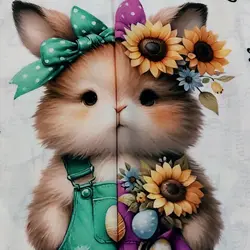 تیشرت شلوار راحتی تمام چاپ طرح خرگوش سایز بزرگ دخترانه - فروشگاه لباس شیک و پیک