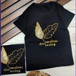 تیشرت مشکی طرح برگ دخترانه - فروشگاه لباس شیک و پیک