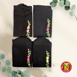 جوراب مشکی مجلسی گلدوزی، ربان دوزی و منجوق دار زنانه - فروشگاه لباس شیک و پیک