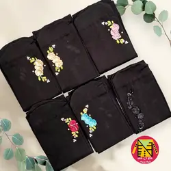 جوراب مشکی مجلسی گلدوزی، ربان دوزی و منجوق دار زنانه - فروشگاه لباس شیک و پیک