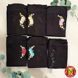 جوراب مشکی مجلسی گلدوزی، ربان دوزی و منجوق دار زنانه - فروشگاه لباس شیک و پیک