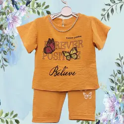 کراپ شلوارک زنجیردار ابر و بادی دخترانه - فروشگاه لباس شیک و پیک