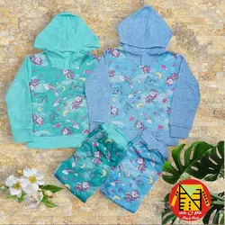 هودی شلوار توکرک دار چاپی طرح تک شاخ دخترانه - فروشگاه لباس شیک و پیک