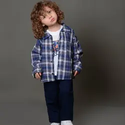 سه تیکه چهارخانه شلوار کتان پسرانه - فروشگاه لباس شیک و پیک