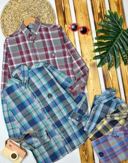 پیراهن نخ کتان چهارخانه سایز بزرگ پسرانه - فروشگاه لباس شیک و پیک