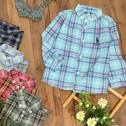 پیراهن چهارخانه مجلسی نخی گلدوزی Polo پسرانه - فروشگاه لباس شیک و پیک