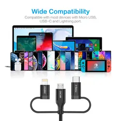 کابل 3 در 1 USB به Type-C+MicroUSB+Lightning چویتک - دیجی استور 724