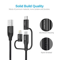 کابل 3 در 1 USB به Type-C+MicroUSB+Lightning چویتک - دیجی استور 724