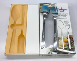 سرویس 12 پارچه قاشق وچنگال استیل یونیک اصلی ضخیم نگیر