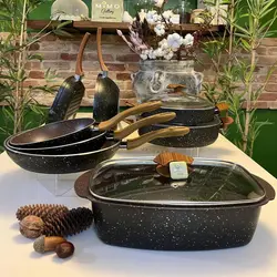 ست ماهیتابه چدن گرانیتی 11 پارچه اویز تحت لیسانس ترک