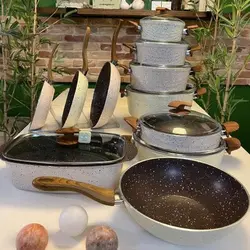 ست ماهیتابه چدن گرانیتی 11 پارچه اویز تحت لیسانس ترک