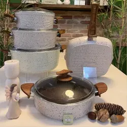 ست ماهیتابه چدن گرانیتی 11 پارچه اویز تحت لیسانس ترک