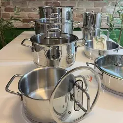 سرویس قابلمه استیل 11پارچه قالب اروپایی برند KST