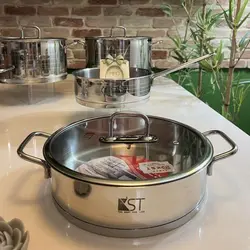 سرویس قابلمه استیل 11پارچه قالب اروپایی برند KST