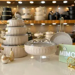 سرویس قابلمه چدن گرانيتی ۱۱ پارچه - مدل لورنز