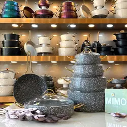 سرویس قابلمه چدن گرانيتی ۱۱ پارچه - مدل لورنز