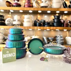 سرویس قابلمه چدن گرانيتی ۱۱ پارچه - مدل لورنز