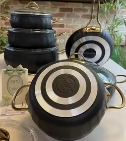 سرویس قابلمه چدن گرانيتی ۱۱ پارچه - مدل لورنز