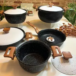سرویس قابلمه گرانیتی هاناتک 9 پارچه در دو سایز متنوع