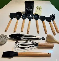 سرویس کفگیر ملاقه 12 پارچه سیلیکونی کیچن ست