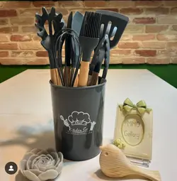 سرویس کفگیر ملاقه 12 پارچه سیلیکونی کیچن ست