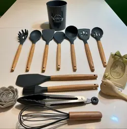 سرویس کفگیر ملاقه 12 پارچه سیلیکونی کیچن ست