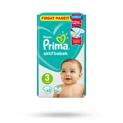 پوشک بچه پریما Prima آوانتاژ ترک سایز 3 بسته 62 عددی