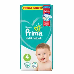 پوشک بچه پریما Prima آوانتاژ ترک سایز 4 بسته 54 عددی