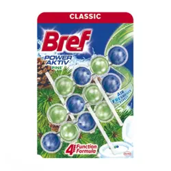 خوشبو کننده و ضدعفونی کننده توپی BREF برف مخصوص توالت فرنگی با رایحه کاج 12 عددی