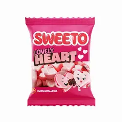 مارشمالو سویتو Sweeto Marshmallow Heart با طرح قلب 60 گرم