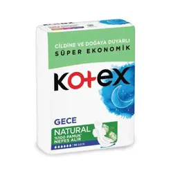 نوار بهداشتی ویژه شب KOTEX gece Natural کوتکس 14 عددی