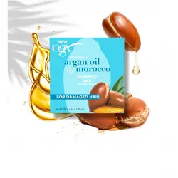 شامپو جامد او جی ایکس OGX آرگان مدل RENEWING + ARGAN OIL OF MOROCCO وزن 80 گرم