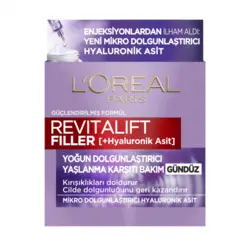 کرم روز ضد چروک لورال پاریس LOREAL PARIS مدل REVITALIFT FILLER حاوی هیالورونیک اسید حجم 50 میل