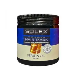 ماسک مو بدون سولفات کراتینه سولکس solex برای مو های کراتین شده حجم 500 میل