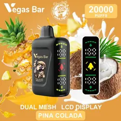پاد 20000 پاف وگاس بار (دارای نمایشگر و قابل شارژ) –VEGAS BAR 20000 PUFFS DISPOSABLE POD