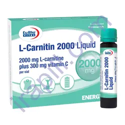 ویال ال کارنیتین 2000 میلی گرم یوروویتال 6 عددی